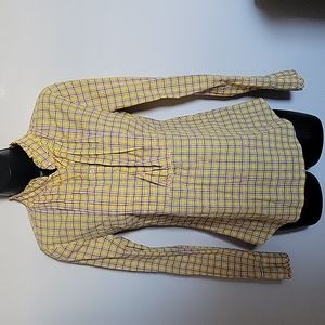 J. Crew Plaid Partial Button Up